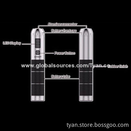 Etop Electronic Cigarette LED Displays, Compatible with 510 and eGo Thread, 18650, 18350 Battery